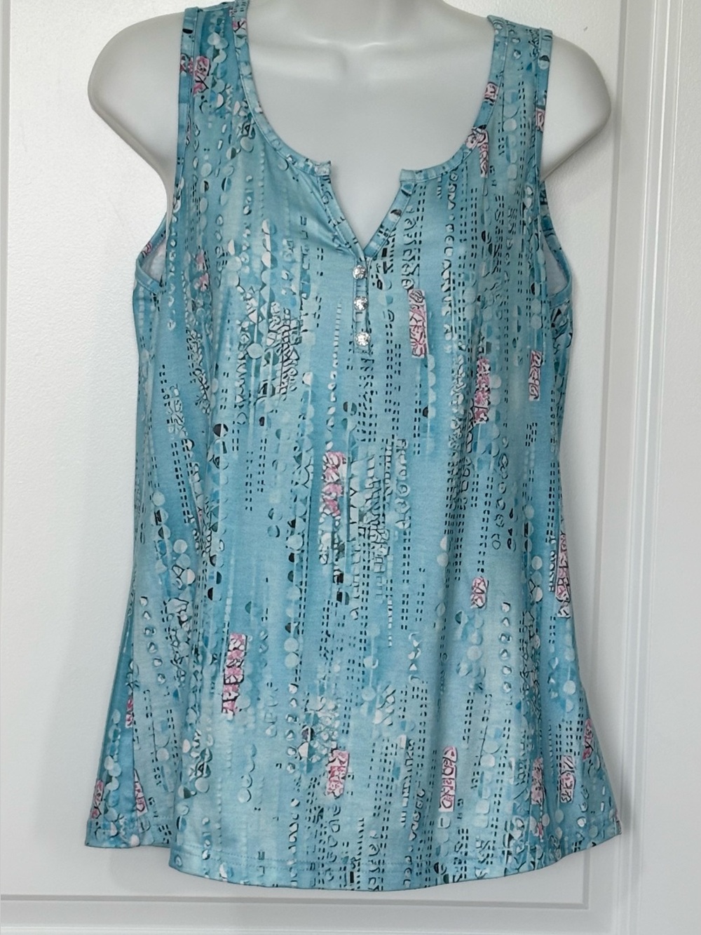 Disamer Women’s Blue Print Sleeveless Tank Top Size M